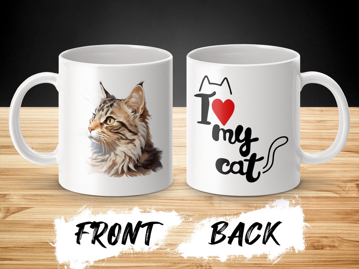 Mok American Bobtail - kat - I love my cat - cat lovers - katten