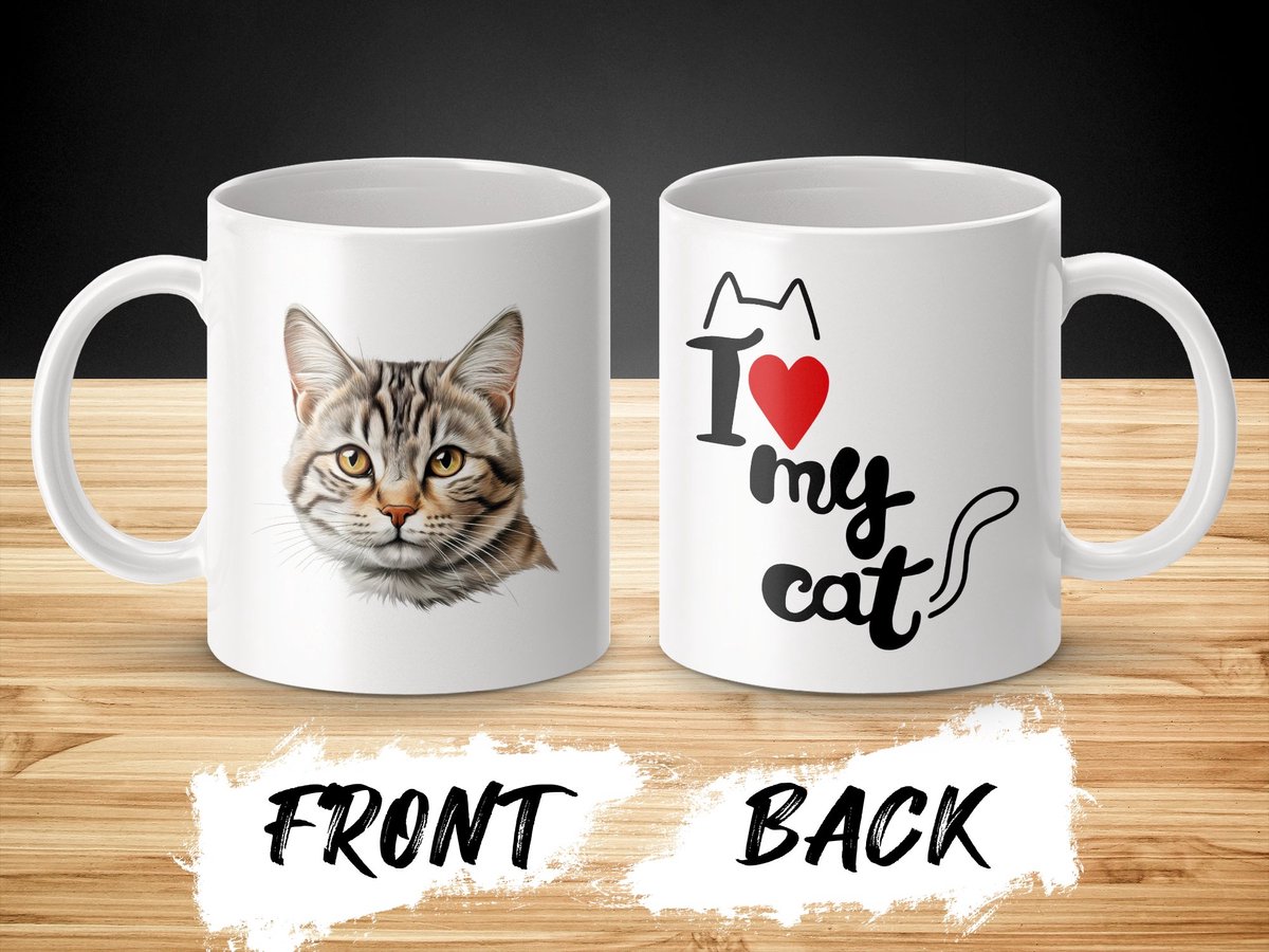 Mok American Shorthair - kat - I love my cat - cat lovers - katten