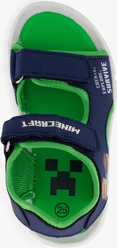 Minecraft jongens sandalen met lichtjes blauw - Maat 29