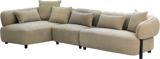 Foto: Loungebank taupe stof links 328x163x74cm noud giga meubel