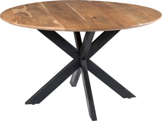 Livingfurn - Ronde Ovale Eetkamertafel -  -  Acasia Hout  - 130 cm - Bruin