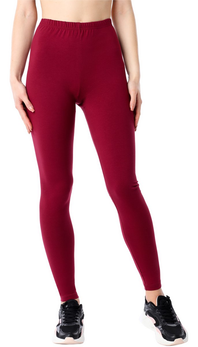 Bellivalini Dames Lange Katoenen Legging BLV50-177 (Zwart, M