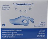 Eurogloves handschoenen plastic geruwde handschoen - One-size- 100 x 100 stuks voordeelverpakking