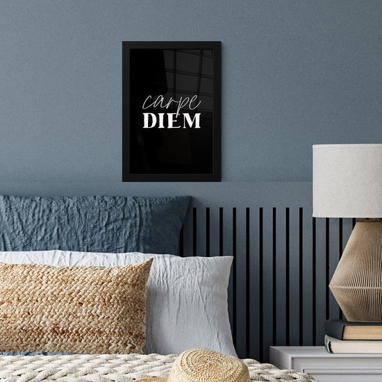 Cadre photo avec affiche - Carpe diem Proverbes - Citations - Saisir le jour - 20x30 cm - Cadre pour affiche