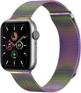 iMoshion Bandje Geschikt voor Apple Watch Bandje Series 1 / 2 / 3 / 4 / 5 / 6 / 7 / 8 / 9 / SE - 38 / 40 / 41 mm Maat S - iMoshion Milanees magnetische band - Meerkleurig