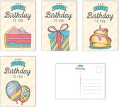 Set van 12 verjaardagskaarten - Felicitatiekaart - Jarig - Leuke Post