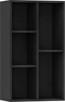 vidaXL - Boekenkast/dressoir - 50x25x80 - cm - bewerkt - hout - zwart