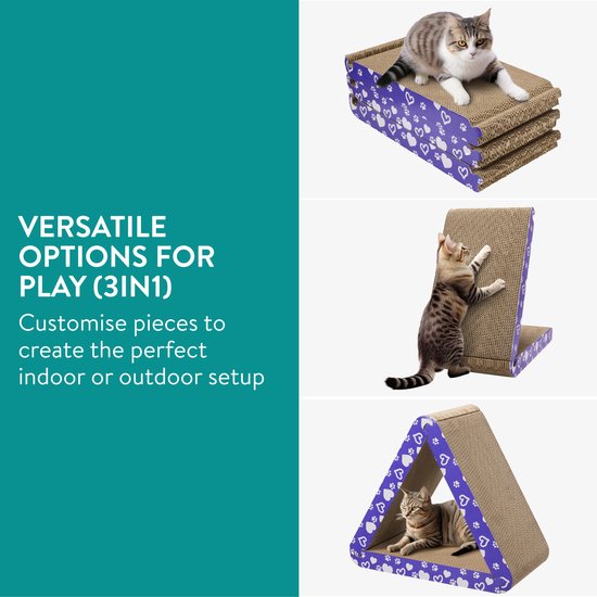 Navaris 4 Delige Kattenklimwand Katten Muur 1 X Hexagon Kattenmand 3 Planken Voor De Klimmuur Triplex Hout 550055908