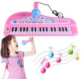 Sustainably C Kinder Keyboard – Piano – Met Microfoon – Elektronisch – 37 Toetsen – Kinderen – Educatief Speelgoed – Roze