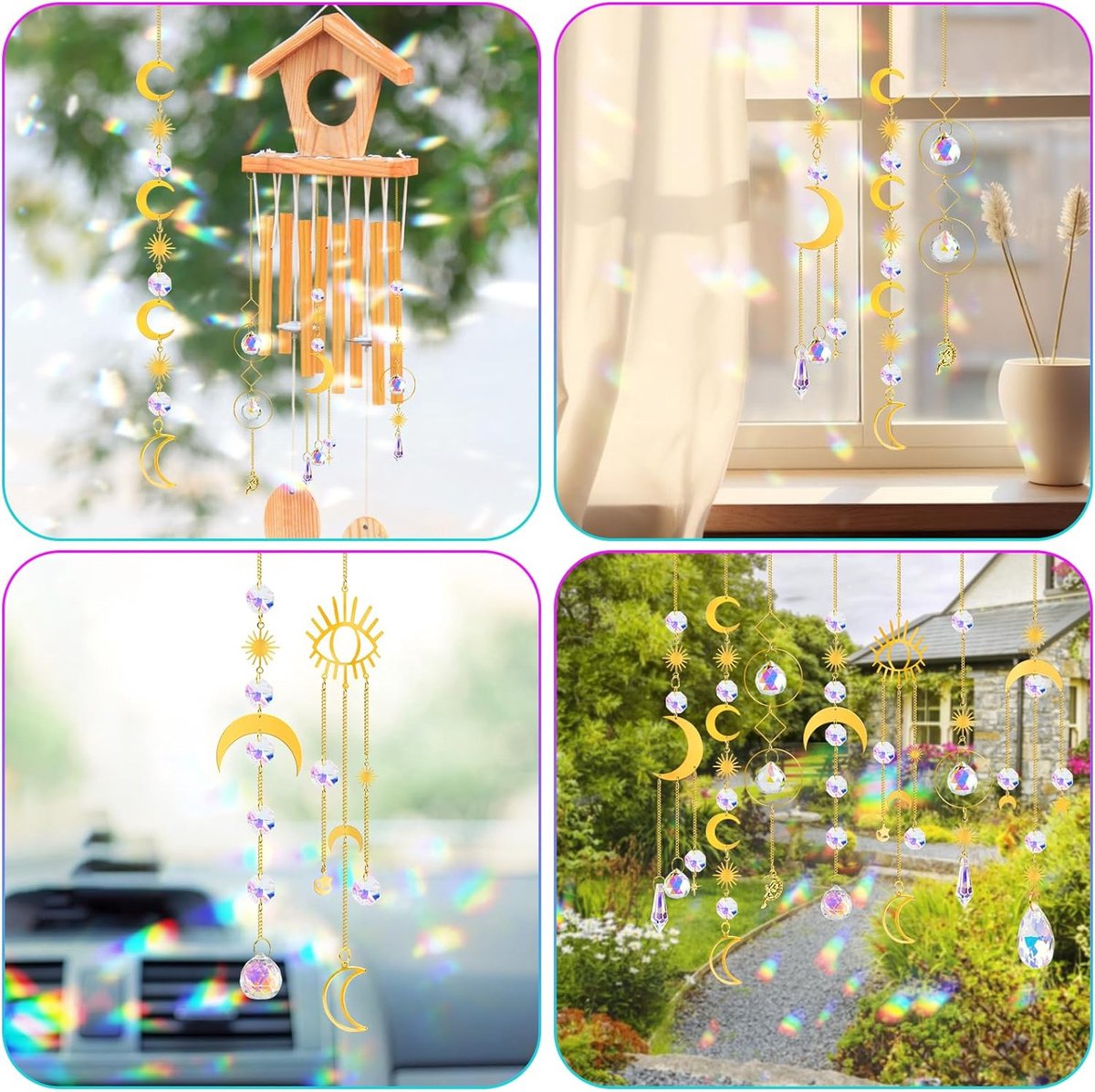 Prismes Attrape-soleil En Cristal, 7 Pièces, Cristaux De Couleur