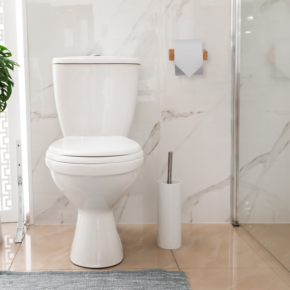 SAUNNIHEN Toiletrolhouder Houten, Geen Boren WC Rolhouder, Zelfklevende WC Papierhouder, Wandmontage Toiletrolhouder, Papierhouder voor Badkamer, Boorbaar