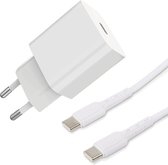 20W USB C Stekker + USB C naar USB C Kabel - 2 Meter - Voor o.a S24, S23, S22, S21, S20, A25, A24, A54, A05s, A04s, A14