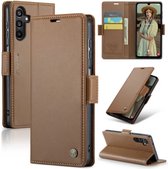 CaseMe - Hoesje geschikt voor Samsung Galaxy A55 5G - Retro Wallet Book Case - Met Magnetische Sluiting - Bruin