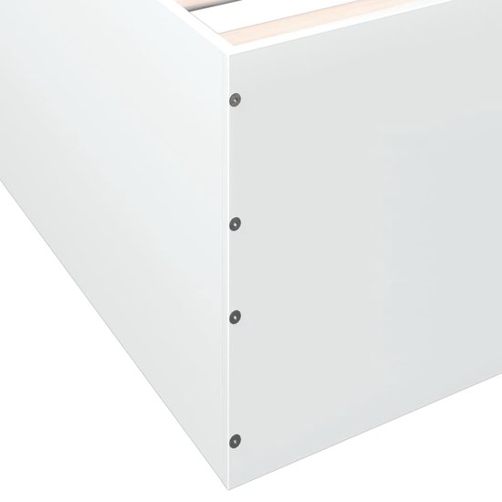 vidaXL - Cadre de lit - décoré - bois - blanc - 135x190 - cm