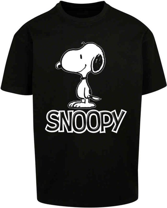 Merchcode Peanuts - Snoopy Oversize Heren T-shirt - L - Zwart