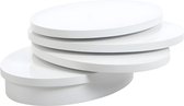 Salontafel met ovaal draaiblad CIRCUS - Gelakt MDF - Wit L 80 cm x H 32 cm x D 60 cm