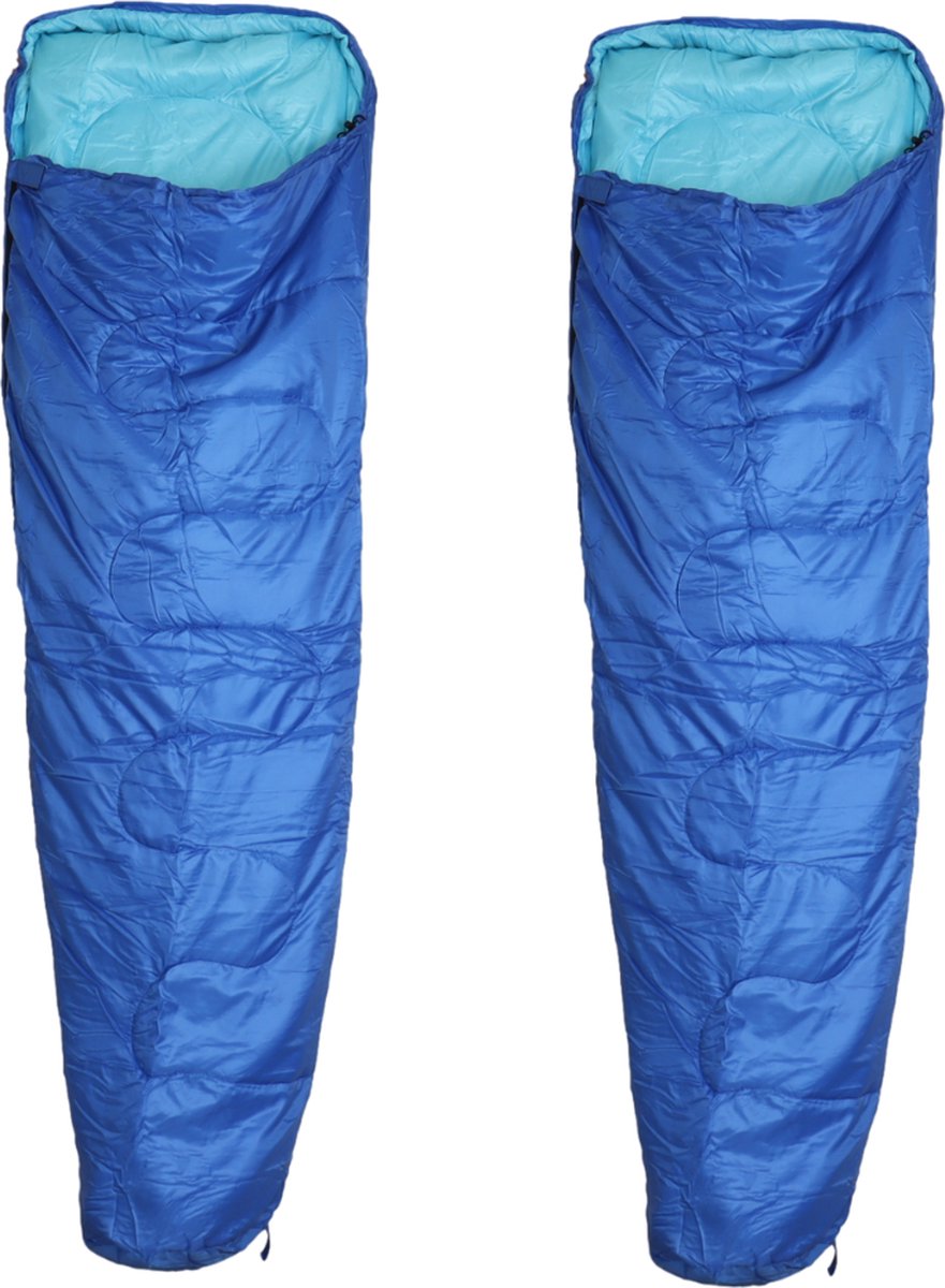 HIXA Mummy Slaapzak - Blauw - 2 stuks - 210x80cm - Polyester