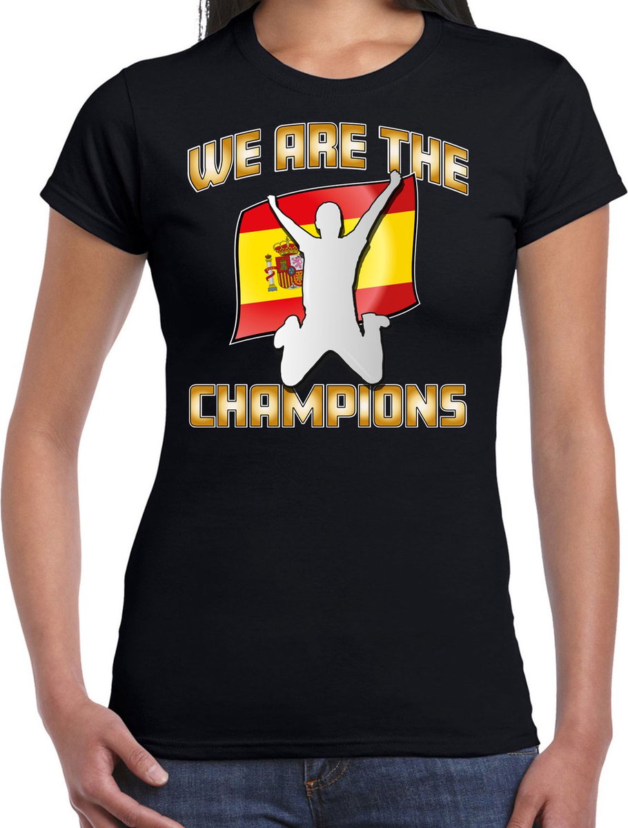 Bellatio Decorations Verkleed shirt voor dames - Spanje - zwart - voetbal supporter - themafeest XXL