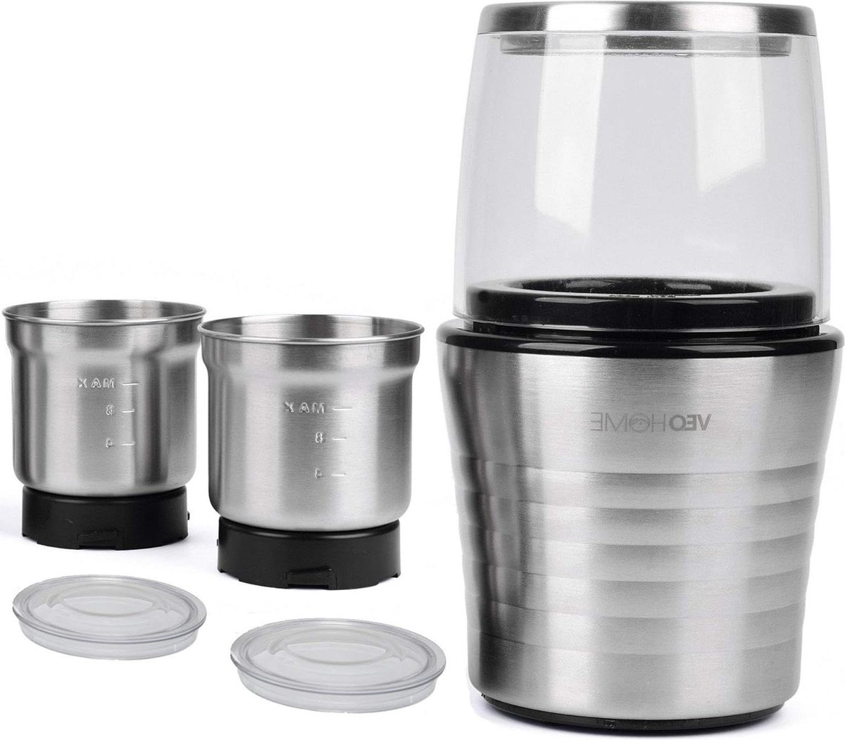 Bol.com Roestvrijstalen koffiemolen en blender voor koffiebonen en specerijen met VeoHome coffee grinder manual aanbieding