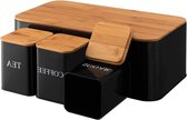Grote Capaciteit Brooddoos en 3-delige Canister Set voor Keukenopslag - Ideaal voor Gebakjes, Koffie, Koekjes en Meer bread box
