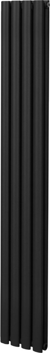 Ovale kolomradiator - zwart - 1800mm x 240mm - 15 jaar garantie