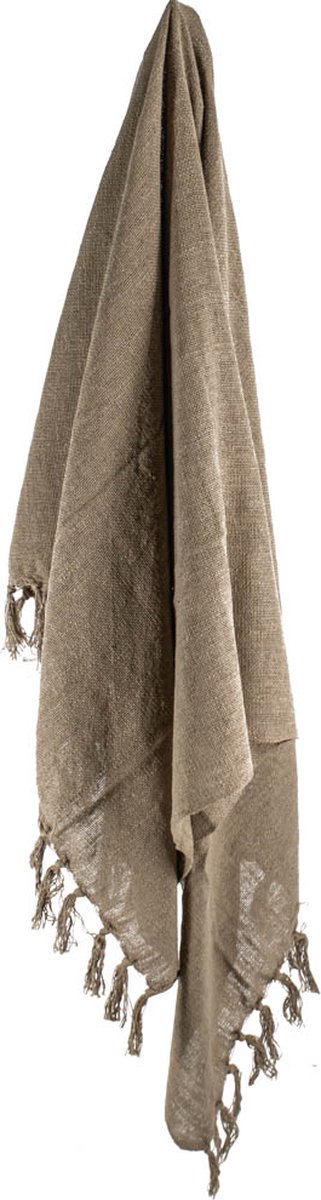 HomeBound by KY | Plaid Cosy beige | 80% katoen | 130x160cm | deken beige katoen