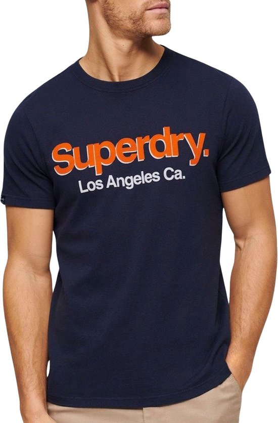 T-shirt Superdry Core Logo Classic Washed à manches courtes Blauw XL Homme