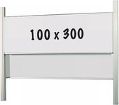 Whiteboard PRO Mattie - 2 in 1 - Emaille staal - Weekplanner - Maandplanner - Jaarplanner - Magnetisch - Wit - 100x300cm