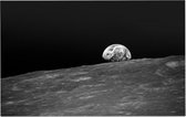 Moon with Earth over horizon (ruimtevaart) - Foto op Forex - 45 x 30 cm