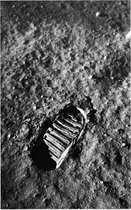 Apollo 11 lunar footprint (maanlanding) - Foto op Forex - 40 x 60 cm