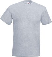 Set van 2x stuks grote maten basic licht grijs t-shirts voor heren - voordelige katoenen shirts - Herenkleding, maat: 4XL (48/60)
