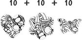 Schoolpakket / 4-6 jaar / 10 x Hart - 10 x Bloem - 10 x Vlinder / Patroon Polymia