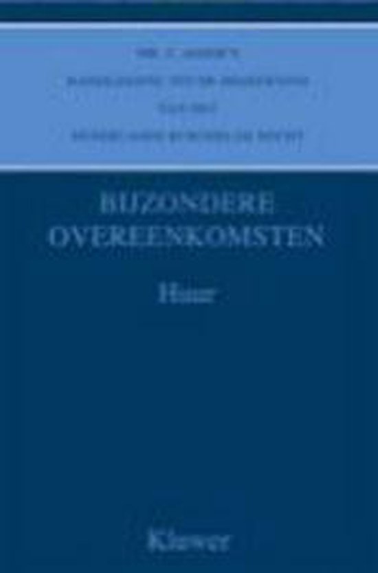 Mr c. asser's handleiding tot de beoefening van het Nederlands burgerlijk recht huur