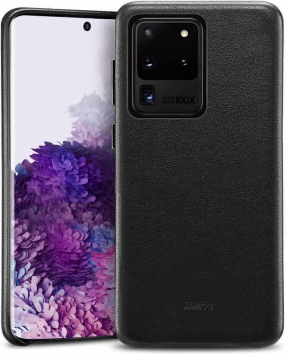 ESR Premium Lederen Backcase Hoesje Samsung Galaxy S20 Ultra - Metro Series - Zwart