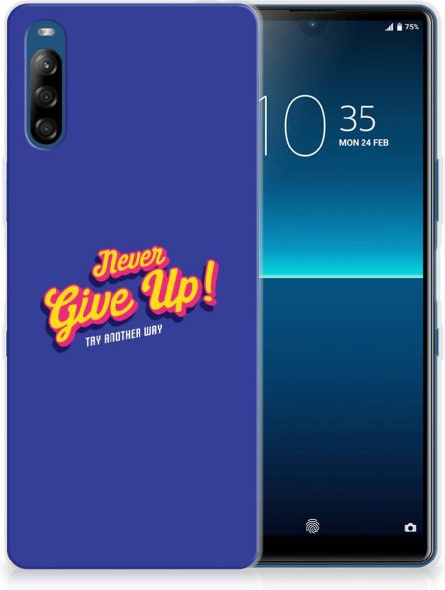 Sony Xperia L4 Siliconen hoesje met naam Never Give Up