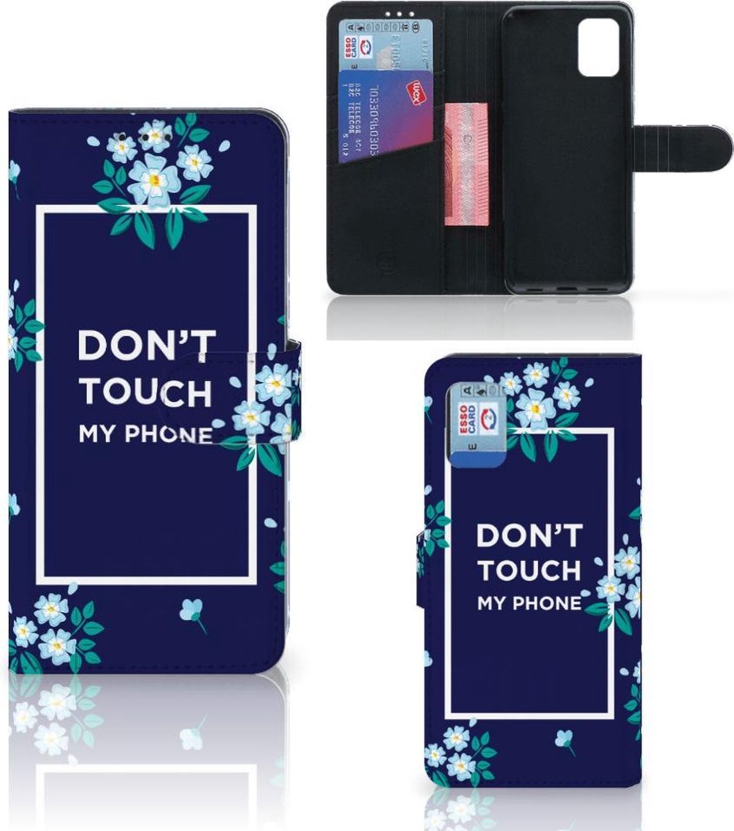 Samsung Galaxy A31 Portemonnee Hoesje Flowers Blue DTMP