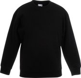 Fruit Of The Loom Childrens Unisex Set In Sleeve Sweatshirt (Zwart)