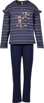 Woody pyjama meisjes/dames - multicolor gestreept - geit - 202-1-PLG-S/987 - maat 152