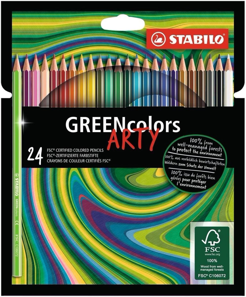 STABILO GREENcolors - FSC Gecertificeerd Kleurpotloden ARTY Etui 24 Kleuren