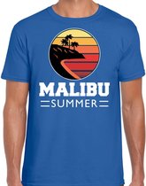 Malibu zomer t-shirt / shirt Malibu summer voor heren - blauw - beach party outfit / vakantie kleding / strand feest shirt XL
