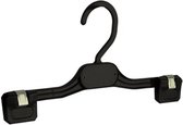 De Kledinghanger Gigant - 5 x Rok / broekhanger kunststof zwart met anti-slip knijpers, 28 cm