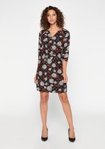 LOLALIZA Mini jurk met bloemen - Roest - Maat 46