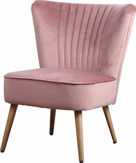 Fauteuil - Eva - stof Velours roze