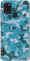 Casetastic Samsung Galaxy A21s (2020) Hoesje - Softcover Hoesje met Design - Army Camouflage Print