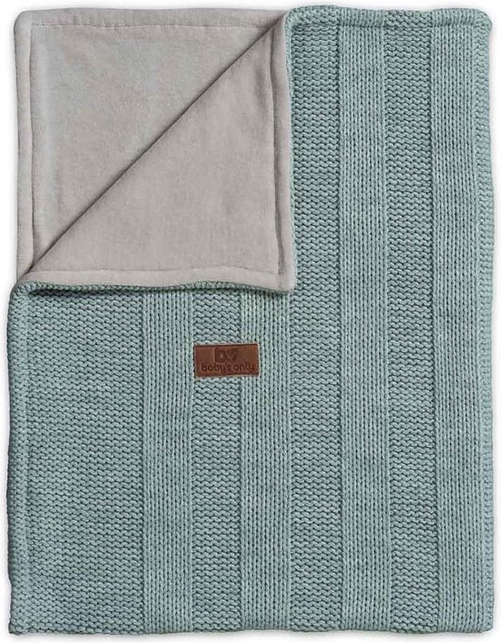 Baby's Only Gebreide ledikantdeken chenille - Baby deken Robust Rib - Stonegreen van Baby's Only — afbeelding 2