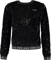 Elle Chic Meisjes sweaters Elle Chic sweater velours sequins black 170/176