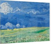 Korenveld onder onweerslucht, Vincent van Gogh - Foto op Plexiglas - 90 x 60 cm