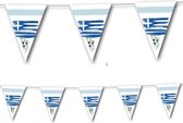 Set van 2x stuks landen thema versiering Griekenland vlaggenlijnen/slingers 3,5 meter van papier - Griekse vlaggetjes
