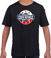 Have fear Czech republic is here / Tsjechie supporter t-shirt zwart voor kids L (146-152)