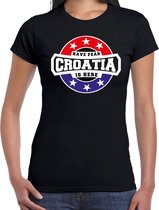 Have fear Croatia is here / Kroatie supporter t-shirt zwart voor dames S